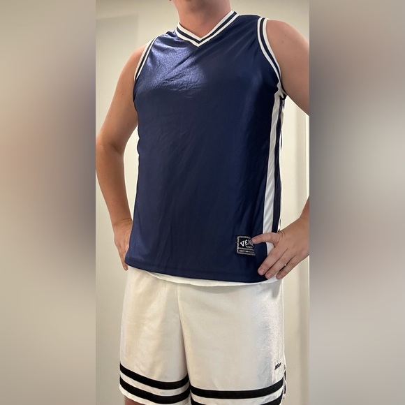 Mens XL Venus Knitting Mills Dazzle Tank Top Navy Blue and White NWOT - Picture 1 of 5